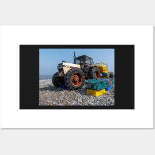 Tractor on the beach Posters and Art